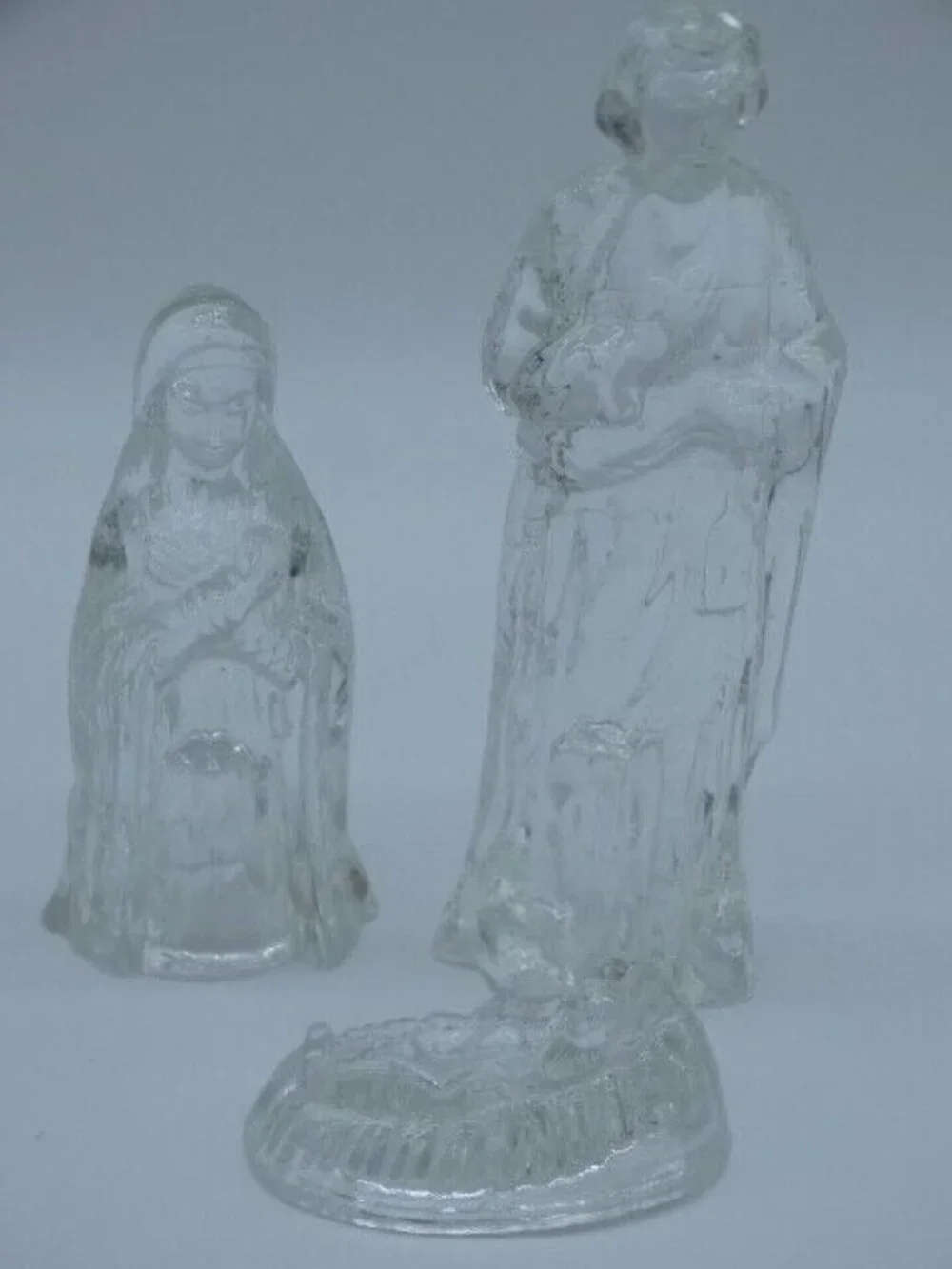 Nativity Glass Cystaled Christmas Nativity Glass Set of 4 Joseph Mary Jesus